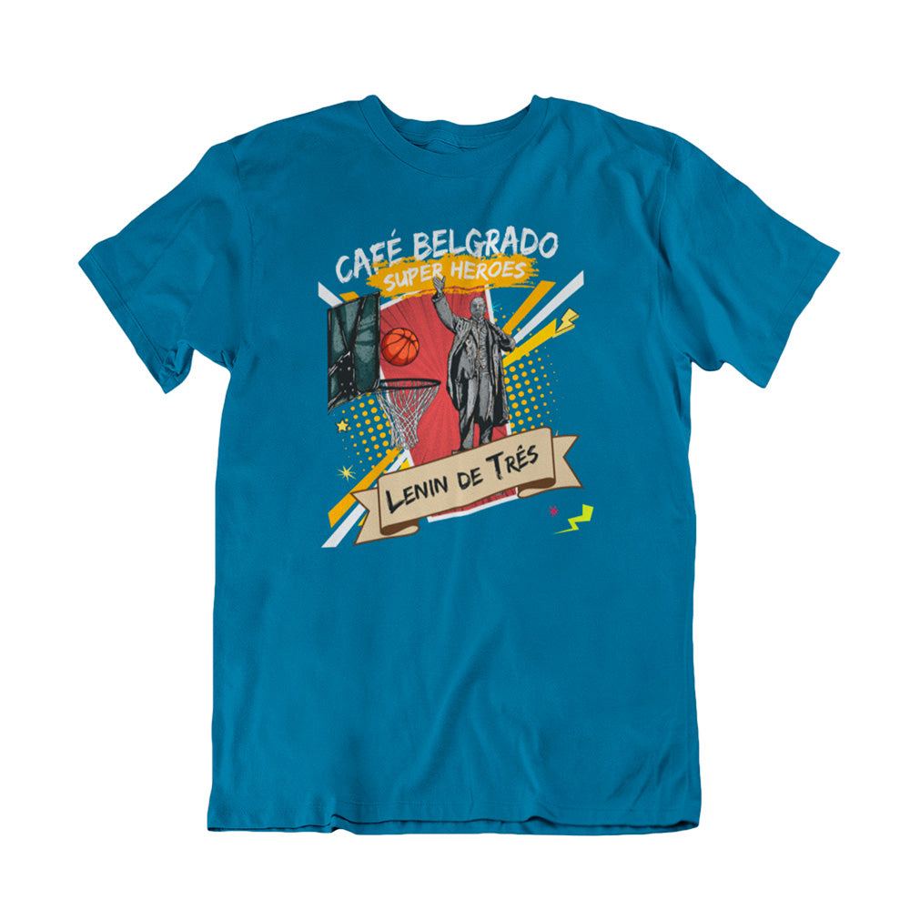 Camiseta Café Belgrado Super Heroes - Lenin de Três