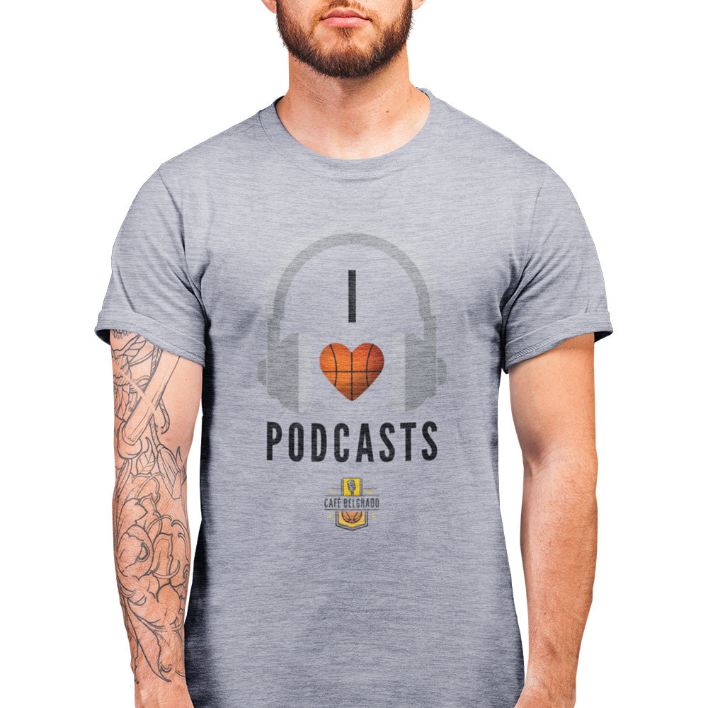 Camiseta I Love Podcasts - Café Belgrado