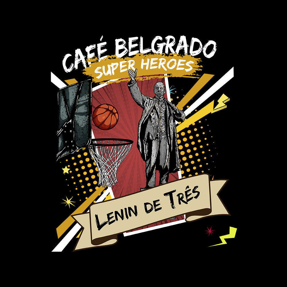 Camiseta Café Belgrado Super Heroes - Lenin de Três