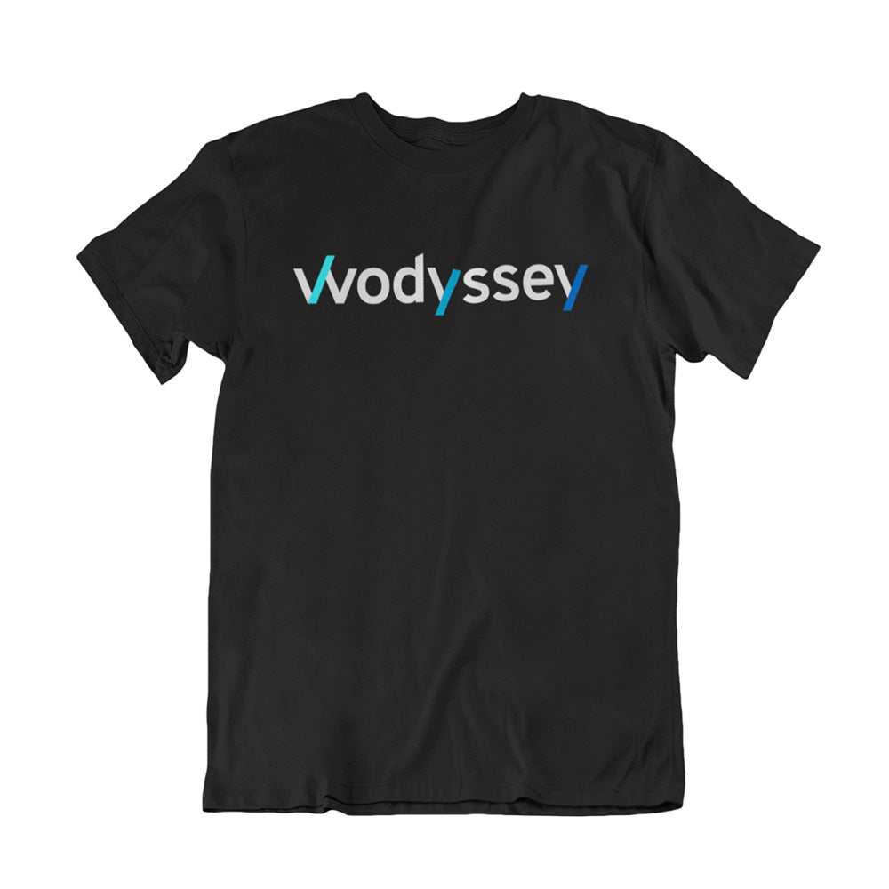 Camiseta preta com a logo da Wodyssey