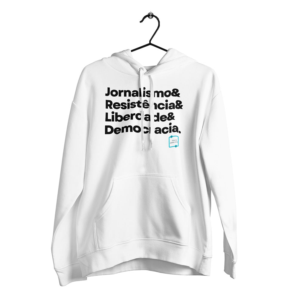 Moletom Cangoo Vida de Jornalista - Jornalismo, Resistência, Liberdade & Democracia